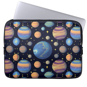 Funda Para Portátil Planetas Coloridos y Estrellas en el Espacio Exter