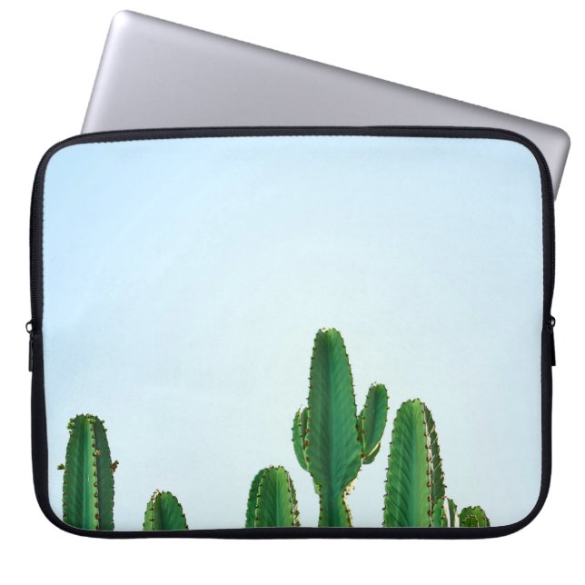 Funda Para Portátil Planta de cactus verdes en fondo blanco (Frente)