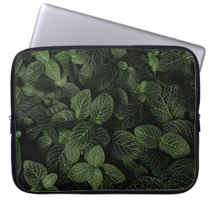 FUNDA PARA PORTÁTIL PLANTA DE HOJAS VERDE Y BLANCA