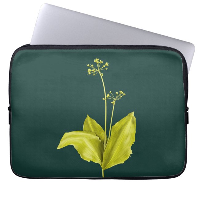 Funda Para Portátil Planta verde Ajo salvaje Botánico (Frente)