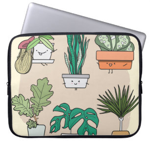 Funda Para Portátil Plantas De Casa Cuta: Botánica Colorida.