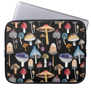 Funda Para Portátil Plantas forestales: setas acuarelas, hojas patas