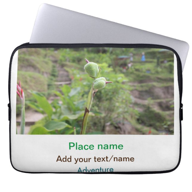 Funda Para Portátil Plantas naturales fotografía nombre de viaje en ag (Frente)