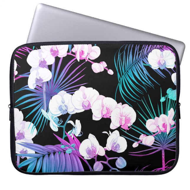 FUNDA PARA PORTÁTIL PLANTAS TROPICALES DE AQUÍ AZUL ROJO PURPLE (Frente)
