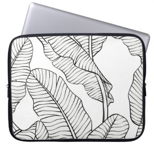 Funda Para Portátil Plantas tropicales, flores, boceto de la jungla.