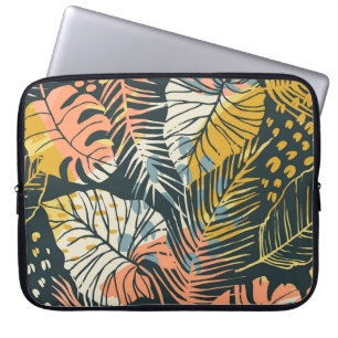 Funda Para Portátil Plantas tropicales: patrón artístico abstracto.
