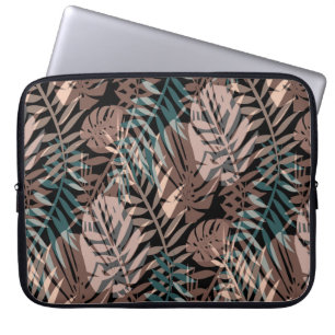 Funda Para Portátil Plantas tropicales, selva, trópicos, beige, hojas