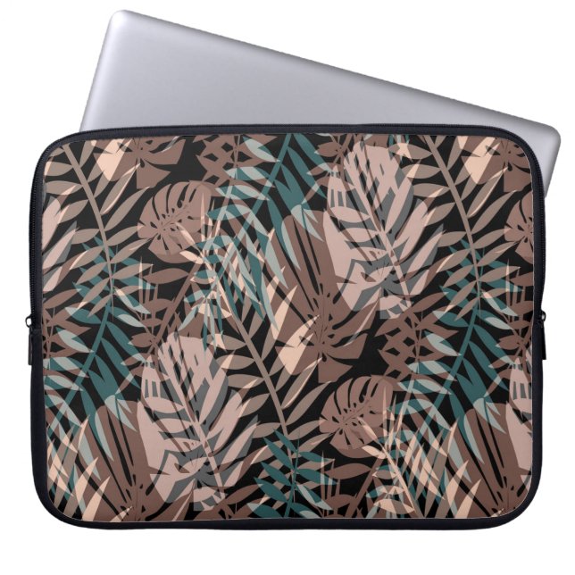 Funda Para Portátil Plantas tropicales, selva, trópicos, beige, hojas (Frente)