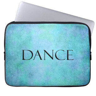 Funda Para Portátil Plantilla azul verde azulada del baile de la
