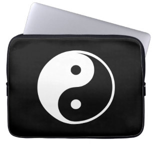 Funda Para Portátil Plantilla blanco y negro del ilustracion de Yin