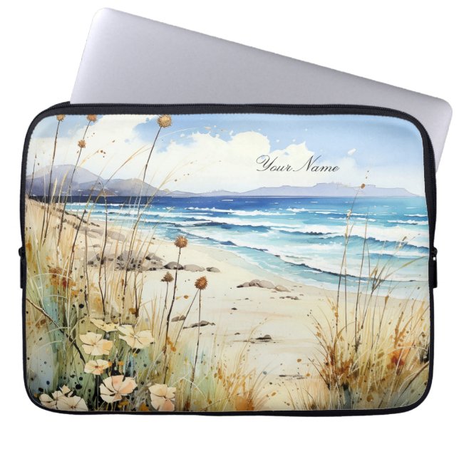 Funda Para Portátil Plantilla de acuarela de Ocean Seascape (Frente)