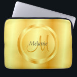 Funda Para Portátil Plantilla de Monograma Moderno Faux Gold Elegant<br><div class="desc">Faux Gold Elegant Modern Monograma Plantilla Electrónica Bolsa / Funda Portátil.</div>