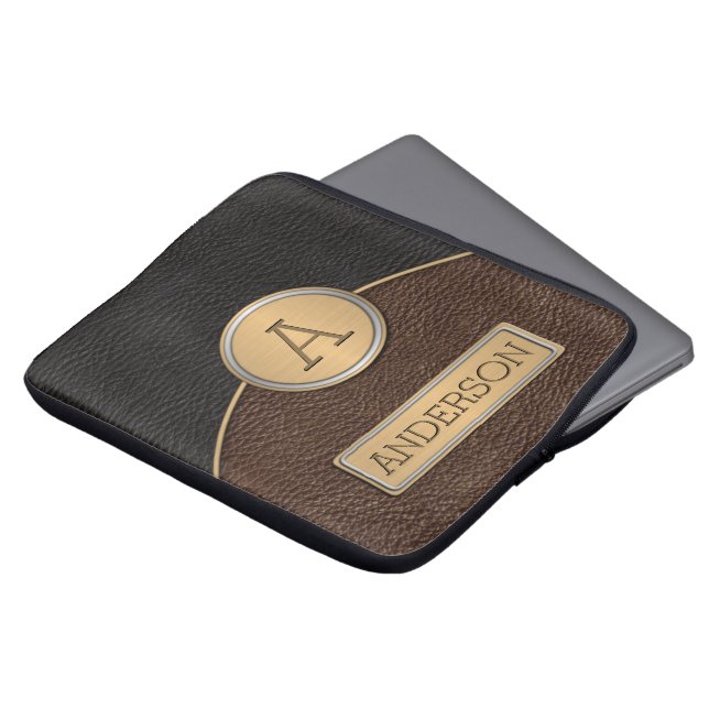 Funda Para Portátil Plantilla ejecutiva del nombre del monograma (Superior anverso)