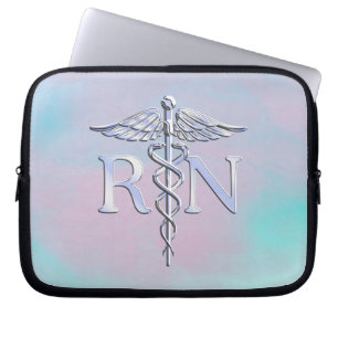 Funda Para Portátil Plata Como RN Caduceus Madre Médica Perla