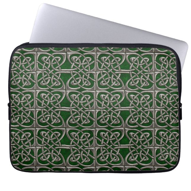 Funda Para Portátil Plata y modelo conectado verde del Celtic de los (Frente)