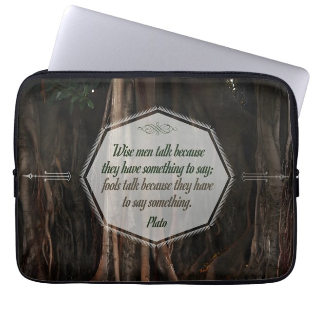 Funda Para Portátil Platón cita Inspiradora "Hablando sabios" (Frente)