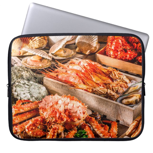 Funda Para Portátil Platos de marisco como cena gourmet del océano b (Frente)