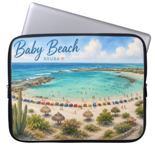 Funda Para Portátil Playa Baby Aruba Recuerdo de viaje al Caribe
