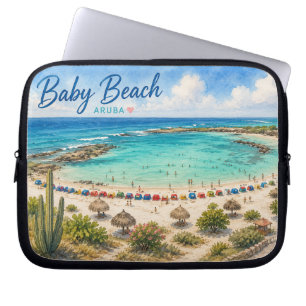 Funda Para Portátil Playa Baby Aruba Recuerdo de viaje al Caribe