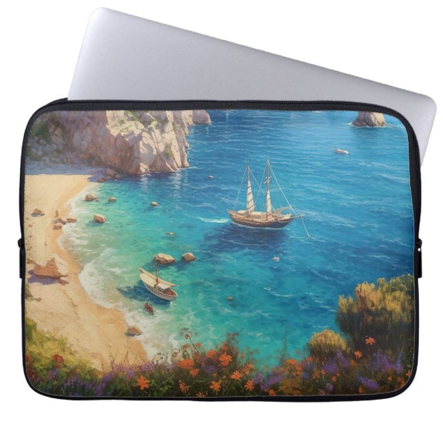 Funda Para Portátil Playa de Grecia (Frente)