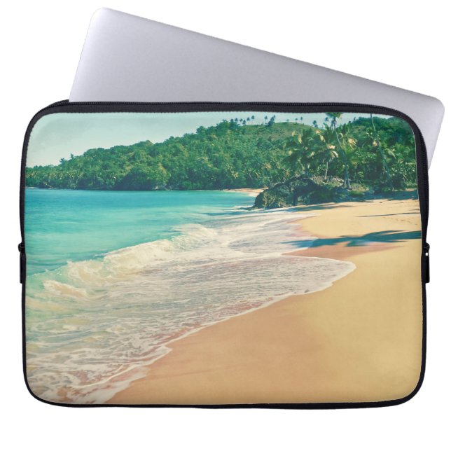 Funda Para Portátil Playa de Isla Tropical Tranquila (Frente)