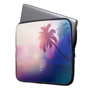 Funda Para Portátil Playa de la puesta del sol del verano