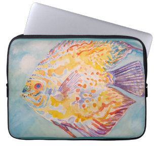 Funda Para Portátil Playa de mar Acuarela