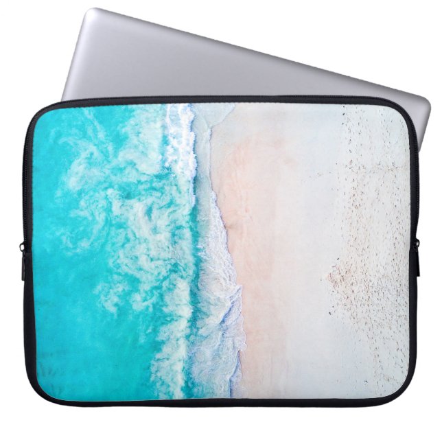 Funda Para Portátil Playa del océano, hermoso paisaje, tema de viajes. (Frente)