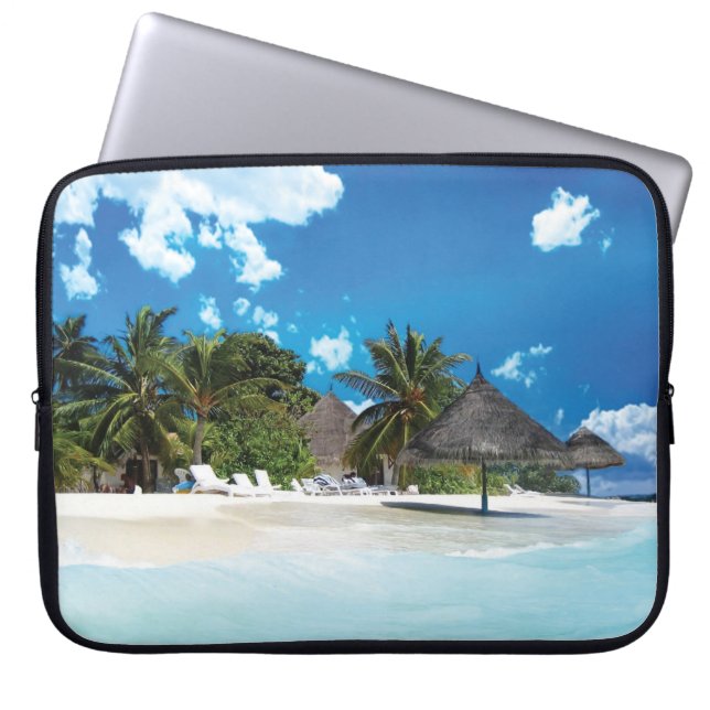 Funda Para Portátil Playa Exótica (Frente)
