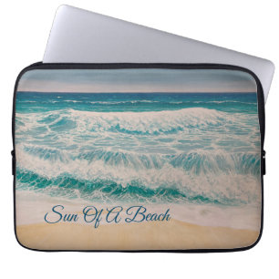 Funda Para Portátil Playa Mar Oleada Sol de una playa