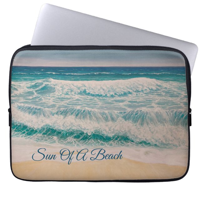 Funda Para Portátil Playa Mar Oleada Sol de una playa   (Frente)