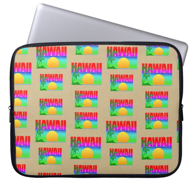 Funda Para Portátil Playa Retro Hawaii Sunset (Frente)