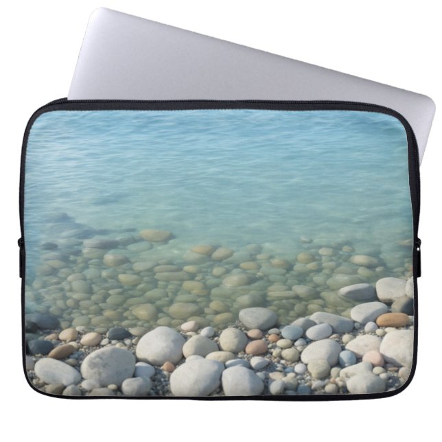 Funda Para Portátil Playa Stones Bella Naturaleza Mar Pebbles Shore (Frente)