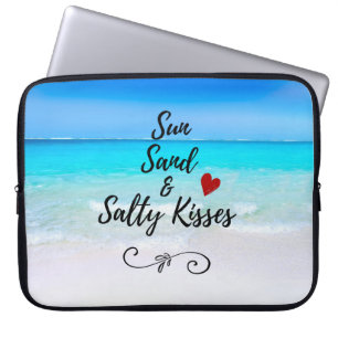 Funda Para Portátil Playa tropical de arena y sal solar