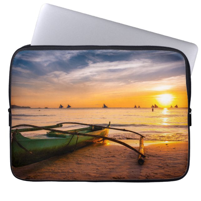 Funda Para Portátil Playas tropicales | Playa Blanca de Boracay (Frente)