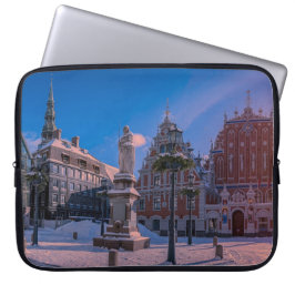 Funda Para Portátil Plaza del ayuntamiento de Riga en invierno