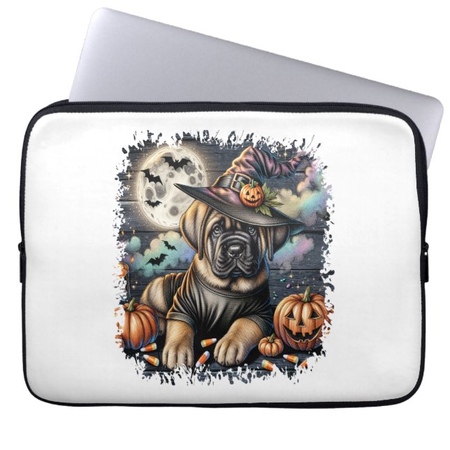 Funda Para Portátil Plaza Mastiff Dog Halloween (Frente)