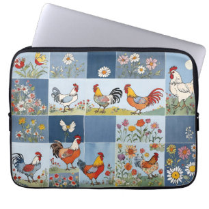 Funda Para Portátil Plazas de retro retro de pollo
