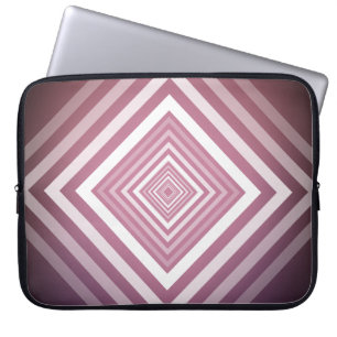 Funda Para Portátil Plazas modernas de degradado rosa y blanco