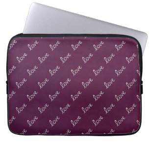 Funda Para Portátil Pluma de Borgoña ‘Amor’