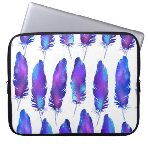Funda Para Portátil Plumas con textura espacial, patrón mágico.