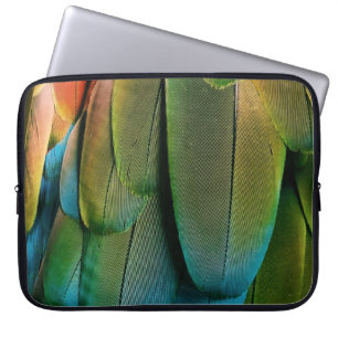 Funda Para Portátil plumas verdes y azules