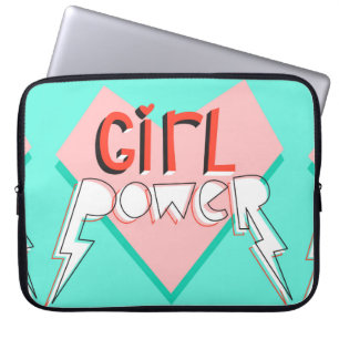 Funda Para Portátil Poder chica. Diseño lindo con eslogan gráfico bril