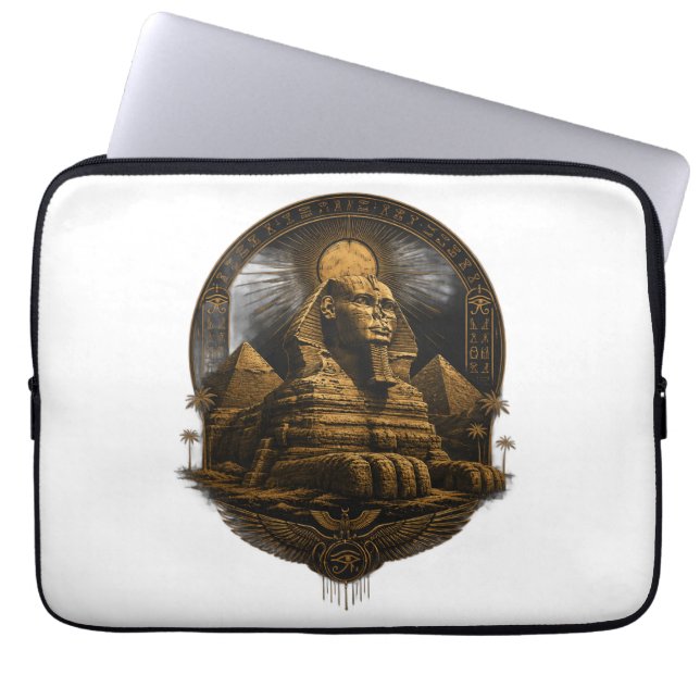 Funda Para Portátil Poder Silencioso | Gran Diseño Esfinge de Egipto (Frente)