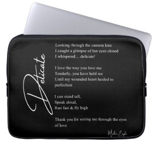 Funda Para Portátil Poesía de amor Delicada Poesía Pared Decoración Po