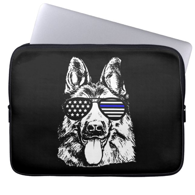 Funda Para Portátil Policía de Pastor Alemán (Frente)