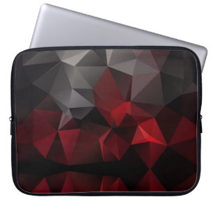 Funda Para Portátil Polígono , negro y rojo