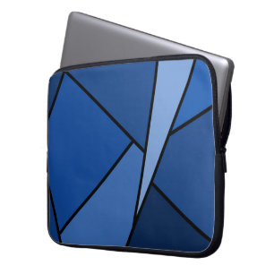 Funda Para Portátil Polígonos azules abstractos
