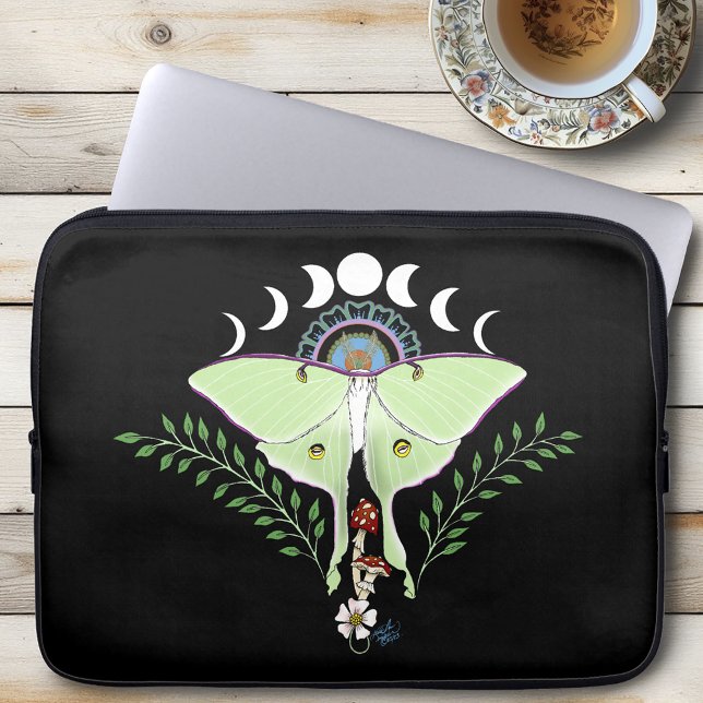 Funda Para Portátil Polilla Lunar Etérea Mística Verde Celestial (Subido por el creador)