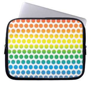 Funda Para Portátil Polka arco iris con puntos blancos